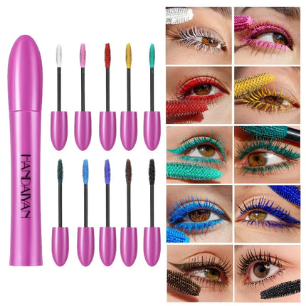 Colorful Silk Mascara Waterproof Lasting Mascara Yellow Black Cream Thickening Lengthening Curling Smudge-Proof Makeup Cosmetic