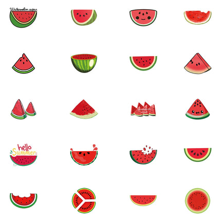 50pcs Watermelon Fruit Stickers, Aesthetics Stickers Water Bottle,Skateboard,Decals Party Supply Bicycle Stickers