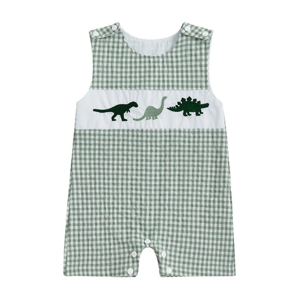 New Baby Boy Romper Cute Embroidered Sleeveless Buttons Short Jumpsuits 2026 Summer Toddler Overalls 0-18M