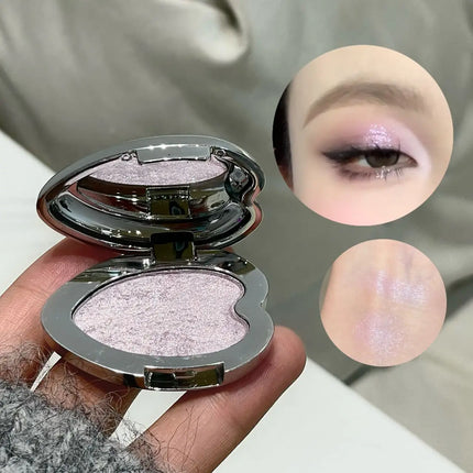 Pearlescent Blue Metallic Eyeshadow Palette Punk Smoky Purple Mashed Potato Waterproof Shimmer Glitter Heart-shaped Eye Shadow