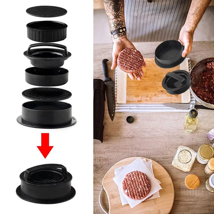 Hamburger Press Patty Maker Burger Press 3 in 1 Non-Stick Meat Beef Veggie Hamburger Mold Kitchen Gadgets to Make Patty