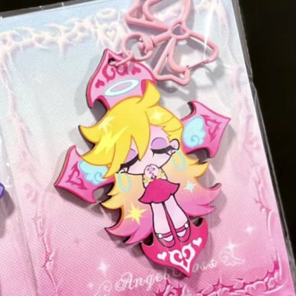 Anime Panty Stocking with Garterbelt Stocking Panty Cosplay Keychain Kawaii Acrylic Pendant Keyring Key Chain Bag Accessories