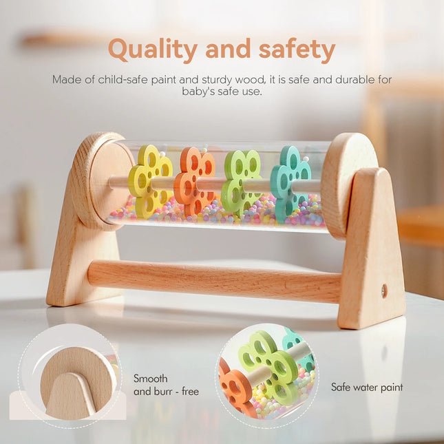 Baby Rattle Toys Rainbow Rain Stick Hourglass Rain Music Montessori Rattle Baby Educational Toy Colorful Sensory Toys for Kids