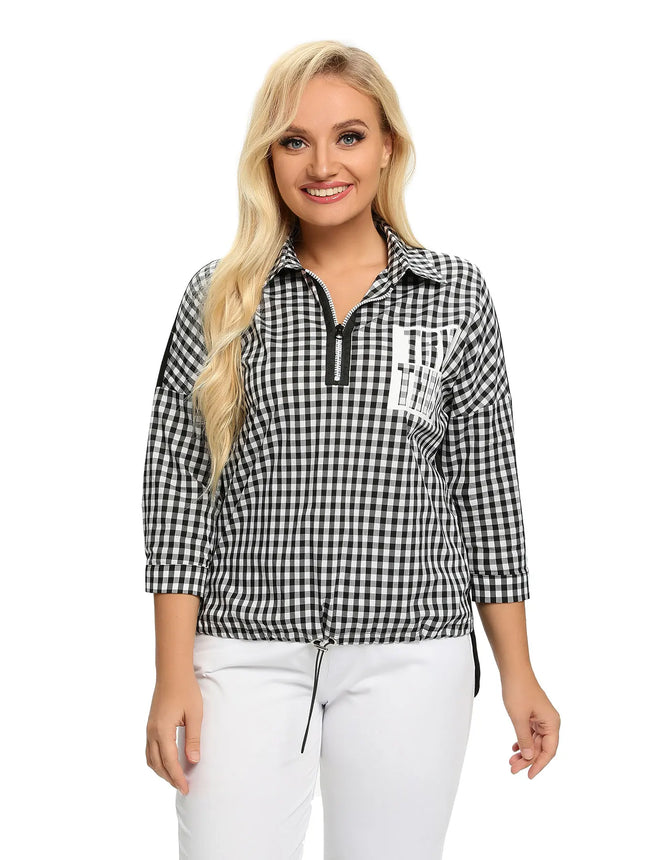Women Plus Size Woven Spring And Autumn Fashionable Shirt