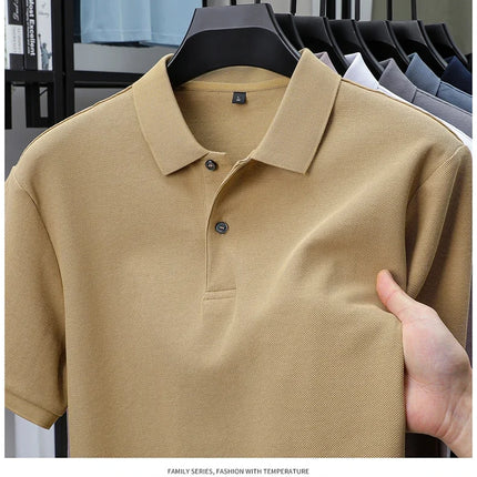 Men's 100% Cotton Polo Shirt - Summer Casual Breathable Tee, 19 Colors, Ideal for Golf and Sports, Business Casual, Silk-Like Finish