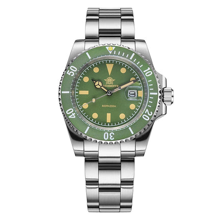 ADDIESDIVE 41mm Mens Dive Watch 200M Water Resistant Vintage Super Luminous Ceramic Bezel Date Display 316L Steel Quartz Watch