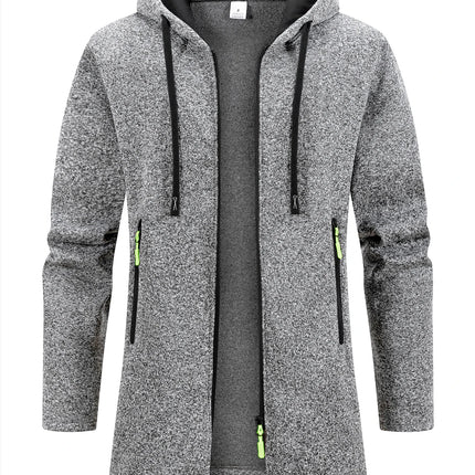 New Streetwear Men's Long Sleeve Sweatshirts for Men Zipper Hooded Oversize Winter Warm Jacket Coat Outdoor Tracksuit Men