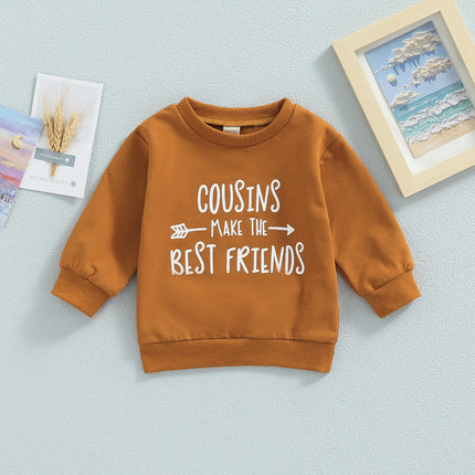 Citgeett Autumn Toddler Boy Girl Pullover Sweatshirt Casual Letter Printed Long Sleeve Tops Fall Spring Clothes