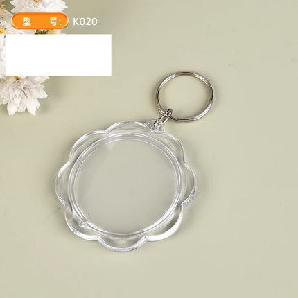 5/50Pcs Transparent Photo Frame Keychain Tassels Snap-In Custom Insert Photo Acrylic Blank Keyring Clear Blank Picture Pendant