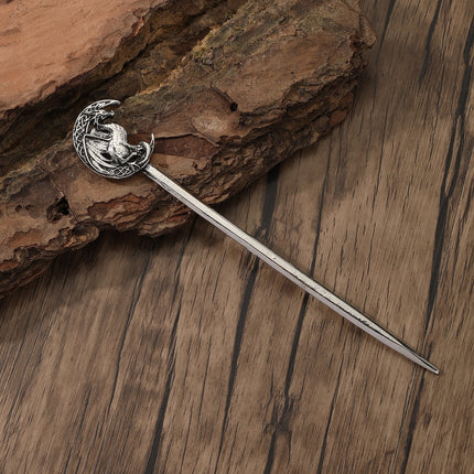 Viking Retro Moon Flying Dragon Hair Stick Hairpin Trendy Fashion Hair Accessories Scandinavian Norwegian Style Accessories Party Accessories Valentine's Day Mother's Day Birthday Gift