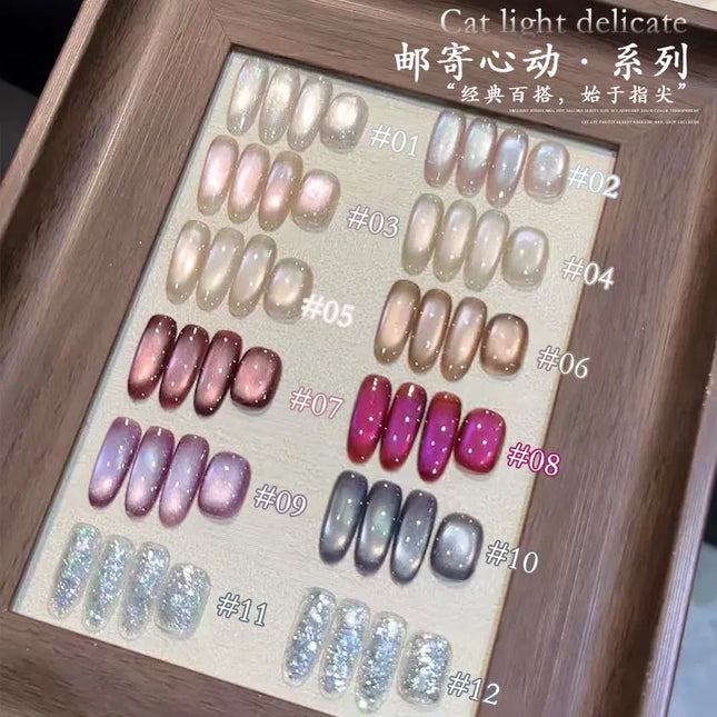 Museluoge Mail Heartfelt Cat Eye Gel Nails Polish 5ml Canning Semi Permanent Soak Off Magnetic Gel Nail Gel  For Nail Salon