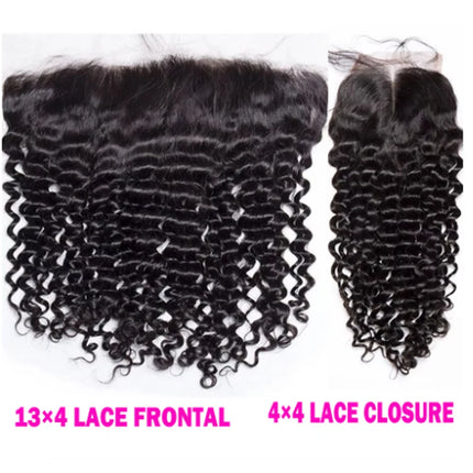 13x4 Transparent HD Lace Frontal Closure Straight Water Wave Kinky Curly 4x4 Lace Closure Only Virgin Human Hair Preplucked