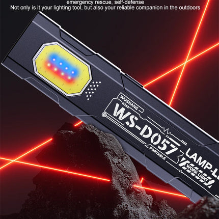 Multi functional work light LED magnetic red blue flashing mini outdoor strong light super bright maintenance light flashlight