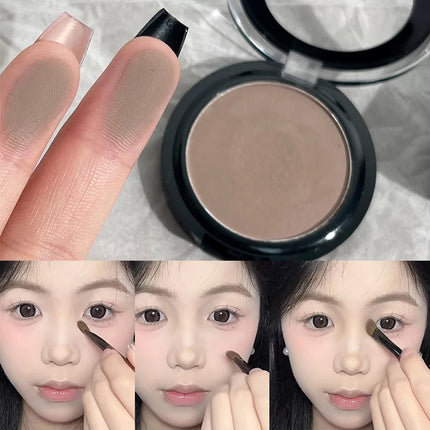 3D Nose Shadow Matte Cement Gray White Face Contouring Press Powder Natural Brightening Highlighter Face Bronzer Contour Makeup