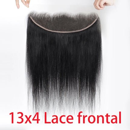 13x4 Transparent Lace Frontal Straight 100% Human Hair For Women Pre Plucked Bleached Knots