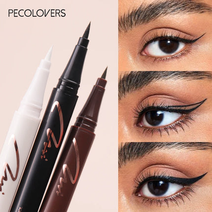 Long Lasting Black Brown Eye Liner Natural Waterproof Liquid Eyeliner Pen Quick-Drying Smooth Smudge-Proof Eyes Makeup