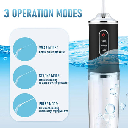 Electric Water Flosser for Teeth Cordless 3 Modes 4 Jet Tips Cleaning and Flossing Water Dental Floss Irrigator Portable Travel