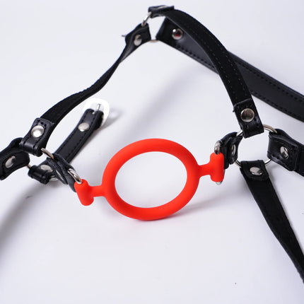 Restraints O Ring Gag Breast Clips Adult Games Slave BDSM Fetish PU Leather Bondage Harness For Women Erotic Sex Toys