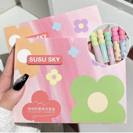 1/5Pcs Candied Fruit Lip Mud Milk Mist Velvet Matte Lip Gloss Long Lasting Not Easy To Stick Cup LipGlaze Almond Brown Pink