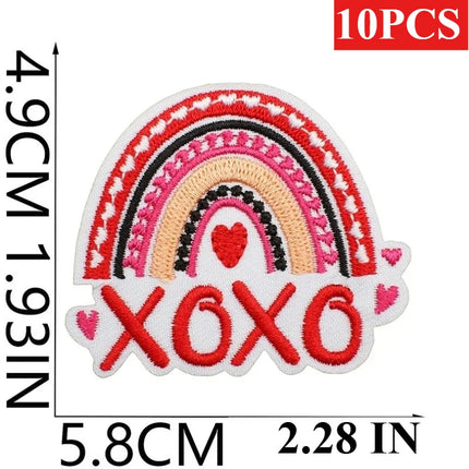 10PCS Wholesale Pink Car Shape Embroidery Pink Love Style Patches DIY Cloth for Hats/T-shirt/Jeans Girls Kids Valentine Iron on
