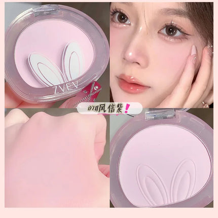 Long ears Monochrome blush white matte cosmetics vitality girl nude makeup natural smudge monochrome blush plate