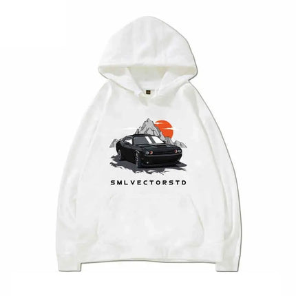 RT American Big V8 Muscle Car Challenger Fashion Outdoor Hoodie Men's and Women's Autumn/Winter Loose Casual Top