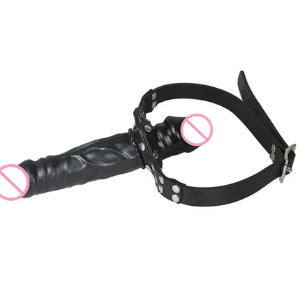 Double-Ended Mouth Gag Strapon Dildo Plug Bdsm Bondage Deep Throat Penis Harness Erotic Product Sex Toys for Couples Adult Games