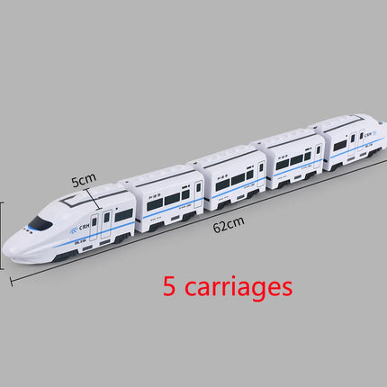 Kids DIY Simulation High Speed Railway Train Toy Car Electric Sound Light Model Train Educational Toys for Boys Girls Gift