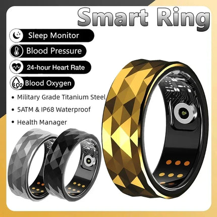 R12M Smart Ring Men's Women's Health Monitoring Sports Mode IP68 & 5ATM Waterproof Sports Smart Ring New Health Smart Ring