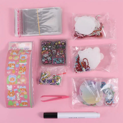 Goo Card Sticker Set Hand Account Material Guka Sticker Set DIY Handbook Material Sticker DIY Keyring DIY Keychain Making Kit