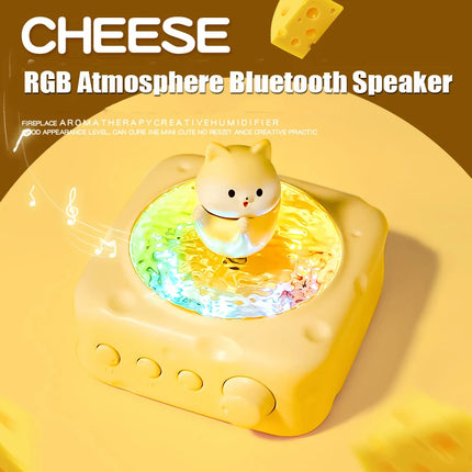 Portable Bluetooth Speaker Wave Projection Light RGB Atmosphere Light Hifi Audio System Wireless MP3 Music Player Birthday Gift