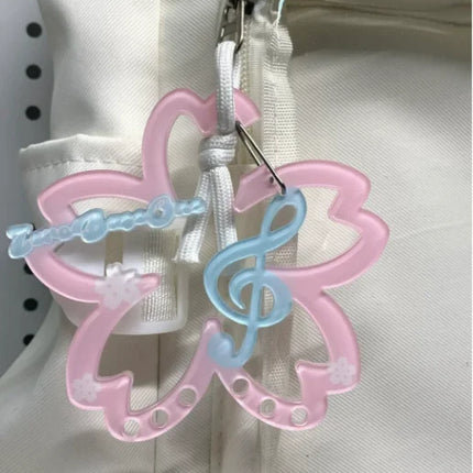 Kawaii Black white notes Illustration trinkets keychain bag charms Acrylic pendant Carabiner Backpack Pendant Decoration Gifts