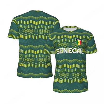 Fashion Senegal Flag Graphic Football T-Shirts for Men Trendy 3D National Emblem Printed Sports T-Shirts Loose Breathable Tees