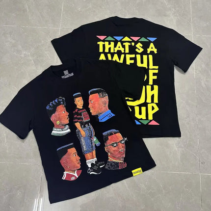 That's A Awful Lot of Cough Syrup Short Sleeve American Street Pop Hip-hop Cartoon Pattern Print Tops COUGH SYRUP T-shirt