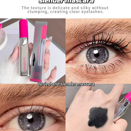 SHAQINUO Curly Black Sun Flower Mascara + Makeup Remover Set All Day Long-Wearing Lash-Lengthening Thick Volume Eyelashes