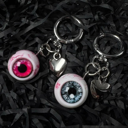 Realistic Eyeball Keychain Halloween Eye Keyring Gothic Resin Devil's Eye Bag Pendant Car Key Holder Unique Accessory