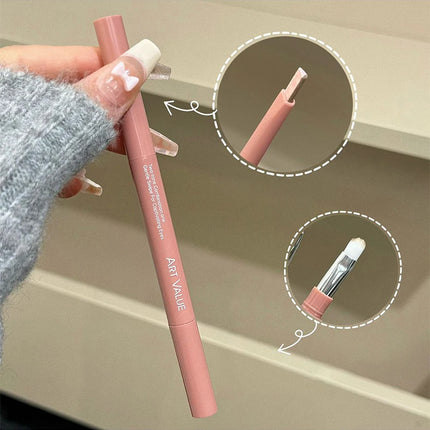 Bicolor Under Eyes Pen Double Ended Lying Silkworm Pencil Nude Lower Eyelid Contour Aegyo-sal Eyeliner Makeup with Detail Brush