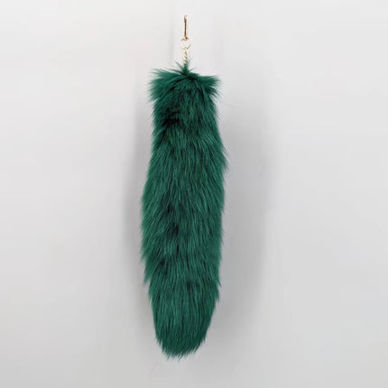 natural fox fur tail keychain furry 2024 chic y2k  beautiful accessory length 40 cm Car Keychains For Women