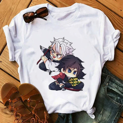 Kimetsu No Yaiba Kamado Nezuko Graphic Print T-shirt Women Harajuku Aesthetic White Tops Tshirt 2021 Japan Style Female T Shirt