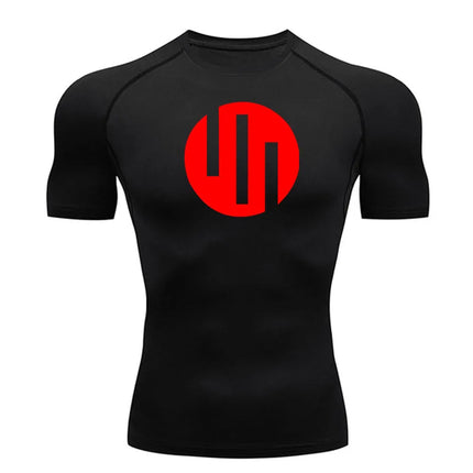 New Gym Short Sleeve Running T-Shirt Men's Compression Long Sleeve Shirt Sun Protection Quick Drying Sports Top Black Sportswear