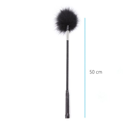 Flirt Tickle Erotic Feather with Fetish Punish Leather Spank Whip for Men Women Sex Blindfolded Stimulation Teasing Stick Toys