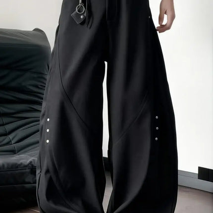 Y2k Wide Leg Suit Pants Men Casual Drape Straight Baggy Curved Dress Pants Business Work Wear Trousers Streetwear