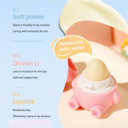 Moisturizing Kids Bear Lip Balm Gentle Repair For Chapped Lips Improves Chapping Lip skin Texture Prepares Makeup For Daily Care