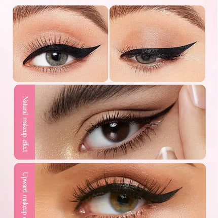 QXQY Easy Stamp Wing Eyeliner Pen - Dual Ended (Stamp + Pencil), Waterproof, Quick Dry, All Day Wear, Foolproof Application, Mus