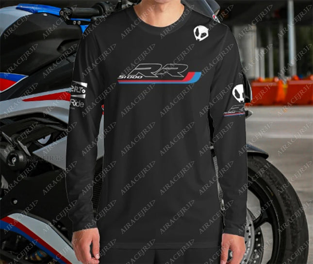 S1000 RR For BMW Motorcycle Motorrad Motorsport Superbike Racing Black Long sleeve T-Shirt Mens Summer Quick Dry Anti-UV Jerseys