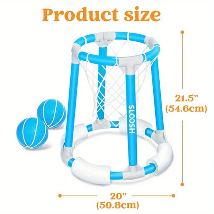 Joyfy Summer Pool Basketball Hoop Toys Floating Basketball Pool Game Swimming Floats Toys with Balls for Kids Adults Pool Party