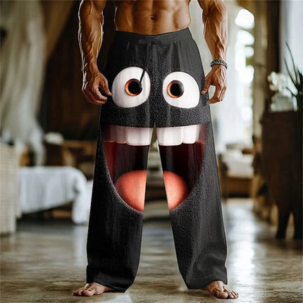 New Fashionable 3D Custom Print Casual Pants Men's New Fashionable Outdoor Straight-Leg Pants Drawstring Design Relaxed Fit