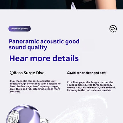 Original SONY Ear clip OWS Wireless Bluetooth Ear Clip Headphones sports Gaming Headset HIFI Surround Sound Earbuds With Mic