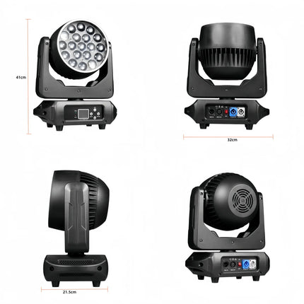 19x15W  LED Beam Moving Head Light RGBW Focusing Lights Zoom Stage Effect Lighting Projector for Disco Party Theater Concert