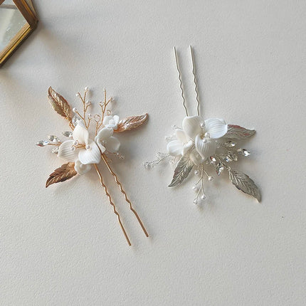 Vintage Elegant Hair Pin Flower Leaf Jewelry Hair Accessories For Party Prom
